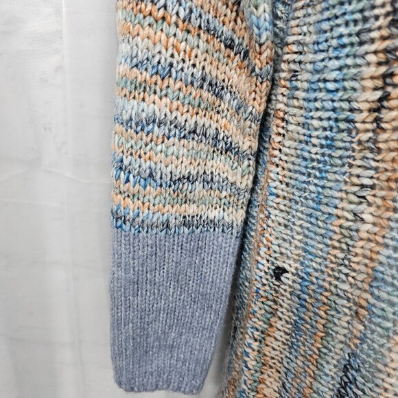 NWT Blue Peach Turtleneck Tunic Sweater Stripes Boho Rag Granola M - Picture 3 of 10